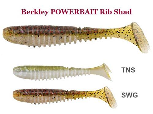 Pack of 5 Berkley Powerbait Rib Shad Bait 4.5" 11cm Fishing Bait 