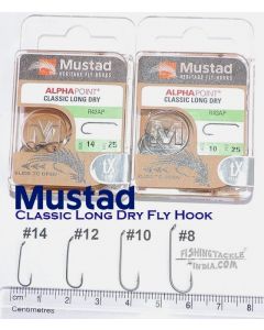 50) #10 Mustad 94840 DRY FLY fly tying hooks, original packaging